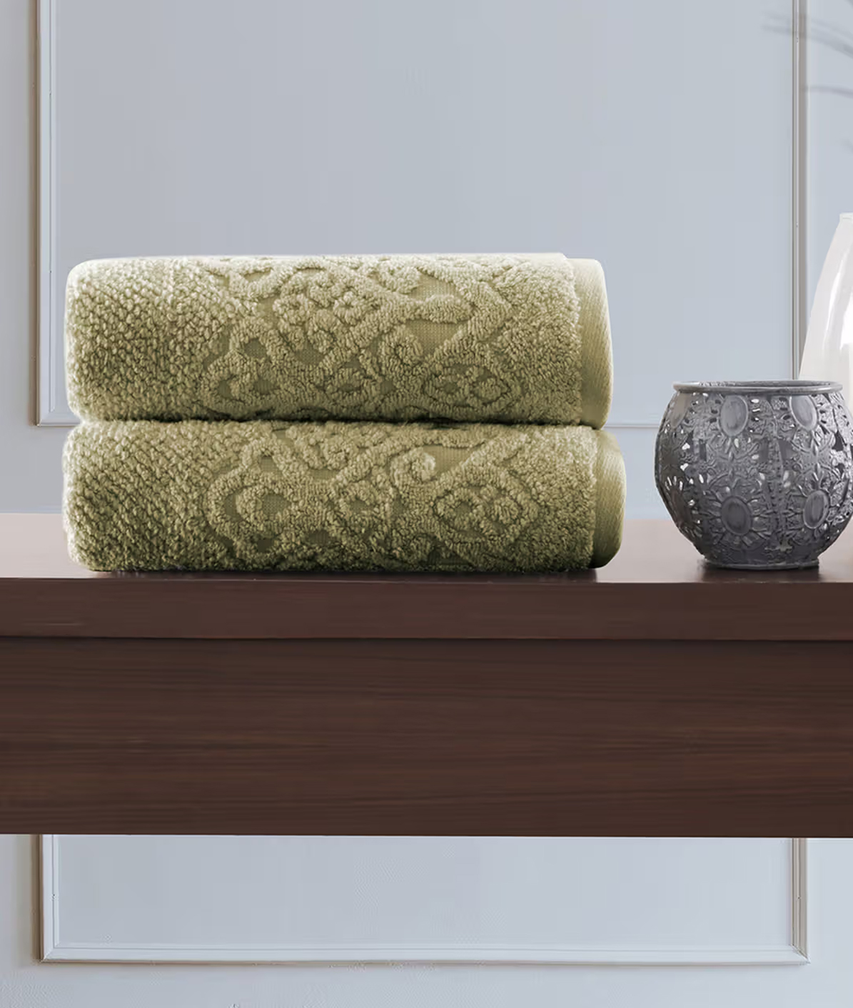 Windsor Antimicrobial Antifungal Zero Twist Fluffy Luxurious Hand Towel – Silk Green (45 × 75 cm)